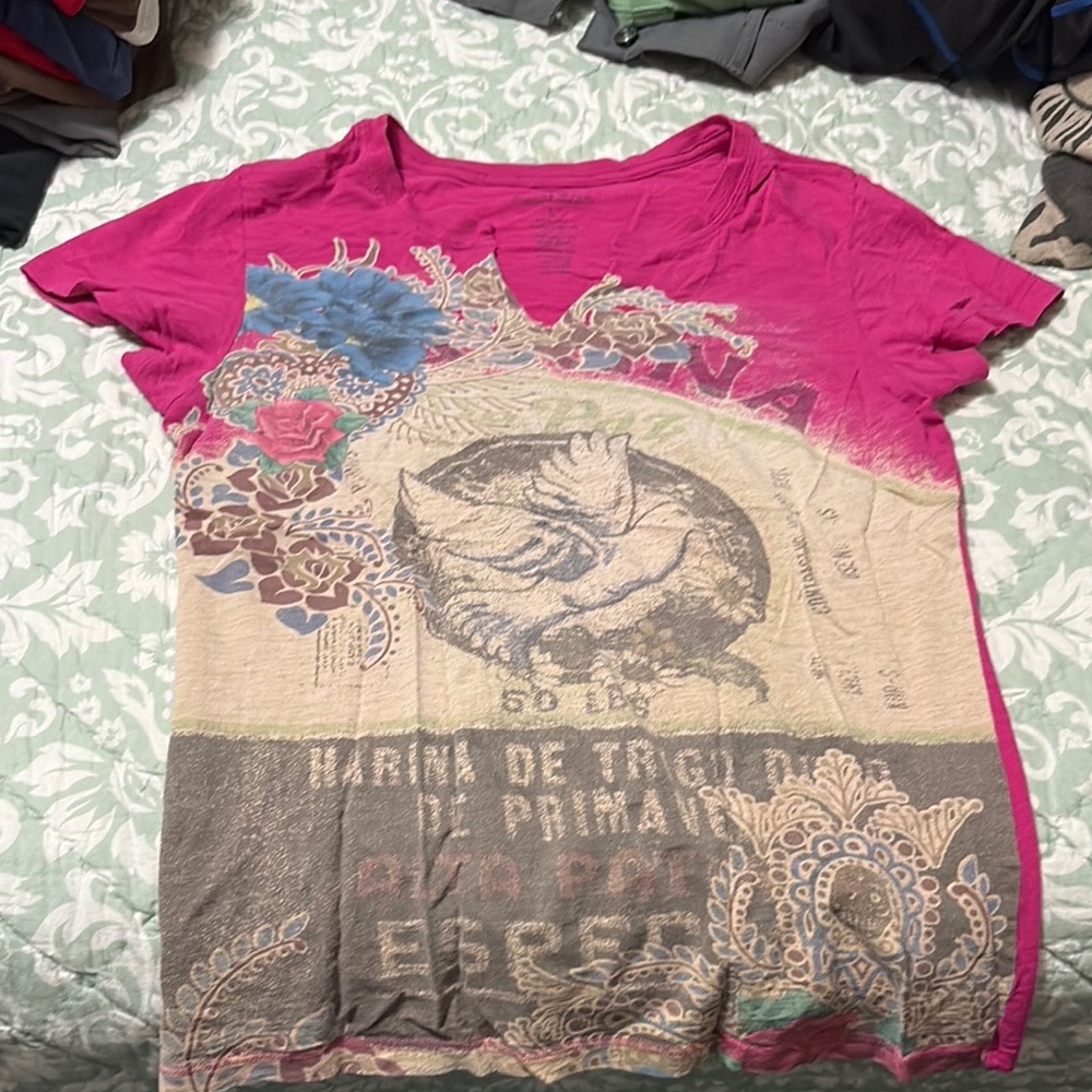 Lucky Brand Pink Graphic Tee